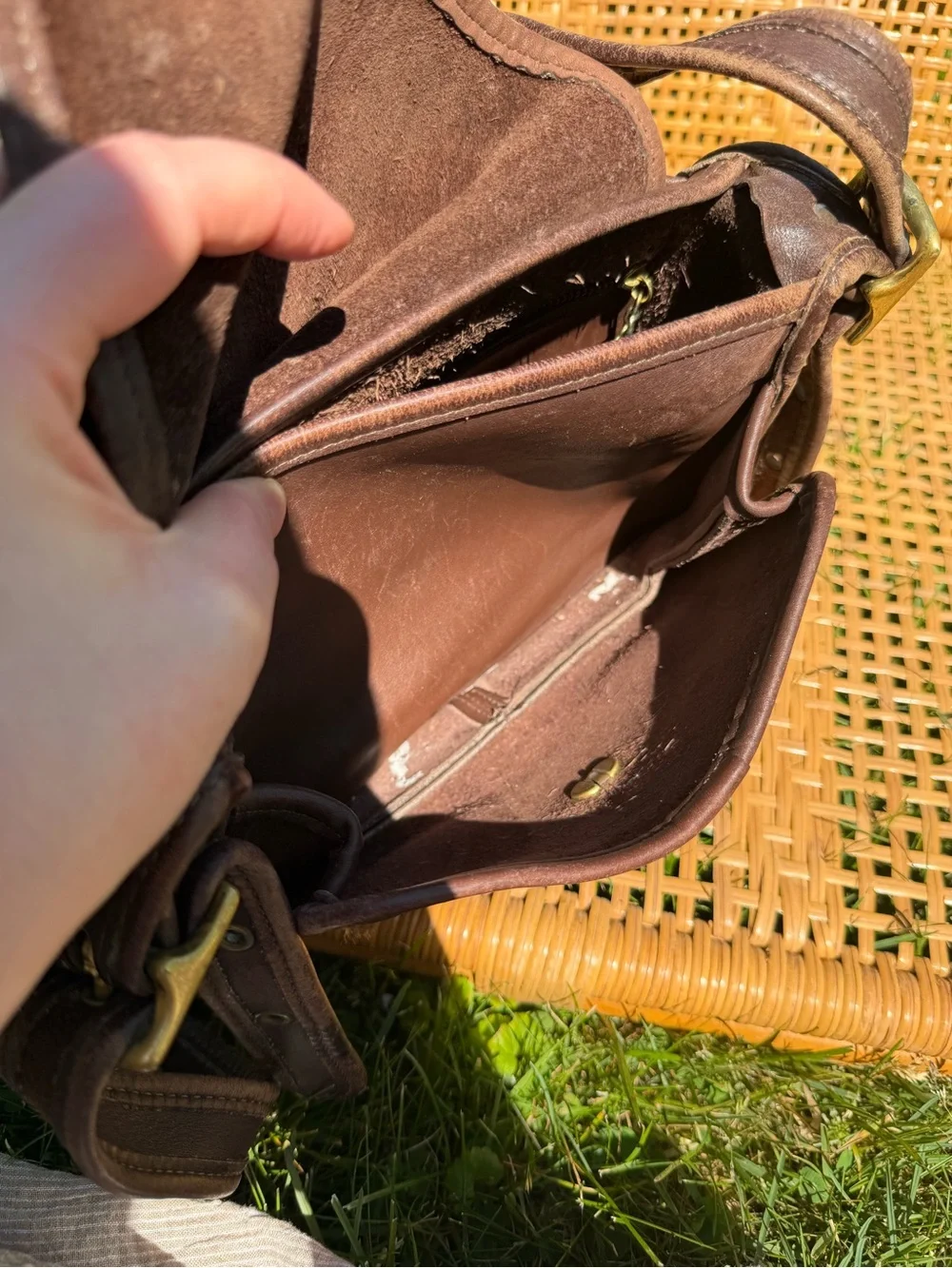 Vintage Coach Rambler Turn Lock Crossbody Bag Glove Tanned Leather Brown
